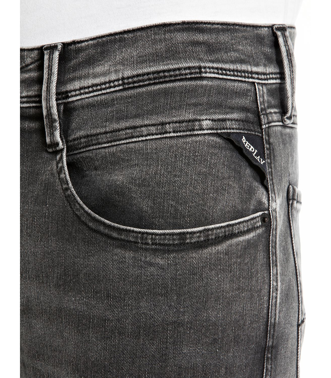 スリムフィットANBASS HYPERFLEXブラックストレッチデニム 詳細画像 ダークグレー 6